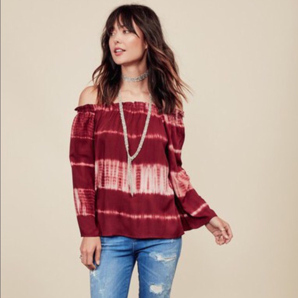 Tie dye off the shoulder